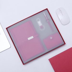Wholesale Leather Notebook Gift Set School Office Supply Stationery Set Magnetic A5 Notebook and Pen Set
